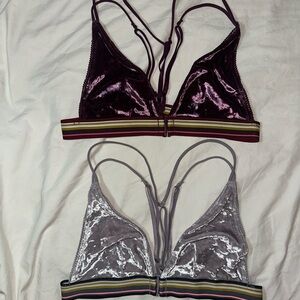 Victoria's Secret Gray Bralette with Striped Band